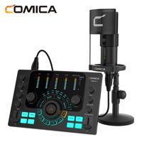Microphone sans fil COMICA ADCaster C2 à réduction de bruit avec batterie de 2900 mAh pour téléphone/iPad/ordinateur prenant en charge le streaming en double personne