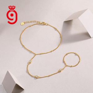 Bracciale in Moissanite per Donna a Prezzo di Fabbrica, Catene di Lusso con Gemme, Bracciale in <span class=keywords><strong>Argento</strong></span> 925 e Anello con Catena a Maglie - Product Image 3