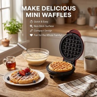 Mini gaufrier électrique antiadhésif pour usage domestique, machine à gaufres compacte