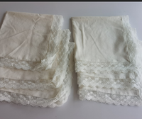 Serviettes de table en lin / Serviettes en lin / Serviettes de mariage avec ourlet en dentelle, lavage à la pierre, teinture à la fibre, ourlet festonné, monogramme