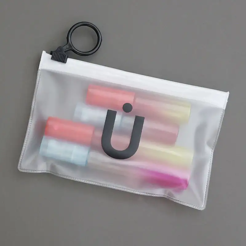 Sacchetto di imballaggio per gioielli con chiusura a Zip in EVA opaco personalizzato di moda sacchetto con cerniera in PVC con cerniera