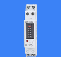 HUZI DDS6682 1P Meter Energi Satu Fasa Kelas Akurasi 1.0 Arus Maksimum 60A Layar LCD Fungsi Anti-pemalsuan Rel Din