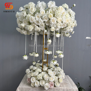 SMOOTH Wedding Events <b>Table</b> <b>Decoration</b> White Green Floral Circle Flower Centerpiece With Bottom Wreath - Product Image 3