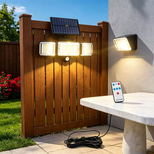 Lumière LED murale extérieure de haute qualité IP65, alimentée par énergie solaire, avec détection de mouvement, contrôle intelligent, réglable, pour jardin - Product Image 1