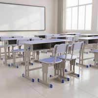 Bureau et chaise d'écolier en gros à prix réduit – Excellent rapport qualité-prix – Bureau d'enseignant pas cher – Vente flash – Bureau d'école réglable