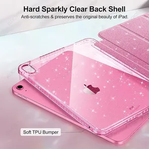 เคส10th 11TH 12th สำหรับ iPad <span class=keywords><strong>A16</strong></span> A19พร้อมที่ใส่ดินสอระยิบระยับฝาครอบสำหรับ iPad 10.2 10.5 Air 4 5-11 M2 M410.9 M3 - Product Image 4