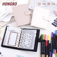 Hongbo Nouveau Portefeuille A7 en Cuir de Serpent 5 Couleurs avec 6 Anneaux, Organiseur de Budget, Porte-Cartes et Enveloppes pour Billets