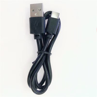 Kabel pengisi daya USB ke USB C 3.1, mie datar pendek 30cm, adaptor pengisian daya Cepat 0.3m, kabel bulat Tipe C