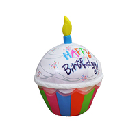 Fournitures de fête d'anniversaire en gros d'usine Gonflables de gâteau cadeau exquis avec décoration gonflable d'anniversaire personnalisée à lumière LED