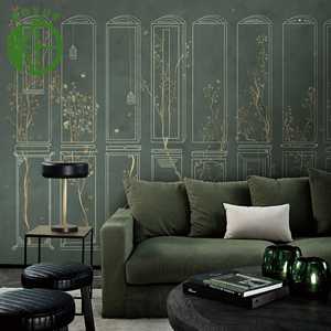 <span class=keywords><strong>Papier</strong></span> <span class=keywords><strong>peint</strong></span> mural de luxe personnalisé de style chinois avec motifs floraux et d'animaux pour la décoration des halls d'hôtel, des restaurants et des espaces commerciaux - Product Image 1