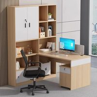 BGZ-218X Bureau de direction avec armoire haute, poste de travail comptable double face, table minimaliste moderne et chaise de personnel – Combinaison complète