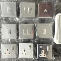 Abuk China 3 Gang 4 Gang 2 Way Interruptores eléctricos de acero inoxidable y toma de corriente Interruptor eléctrico Interruptor de luz para el hogar