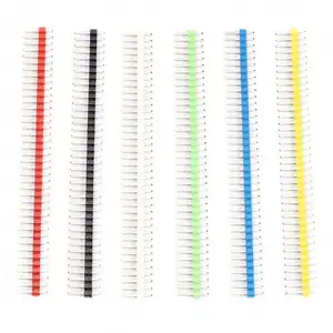 40 pin Breakable Pin Header 2.54mm Single Row Male Header Connector PCB Pin Strip Black Blue Green Yellow Red White Option