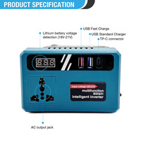 Onduleur de batterie au Lithium rechargeable pour outils électriques 18V 21V converti en convertisseur de DC-AV d'opération extérieure portable AC220V/DC5V/12V