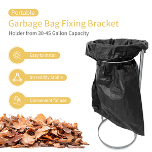 Support de sac poubelle JH-Mech, support de déchets à base ronde en acier, support de sac poubelle pour feuilles de pelouse - Product Image 3