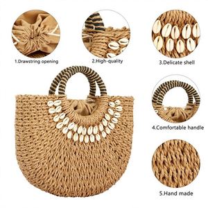 Bolsos de Paja Fina Faca 2023, Bolso de Mano <span class=keywords><strong>Limao</strong></span>, Bolso de Hombro para Ferias, Tamaño Medio, Tipo Cubo, Flor de Caña, 60x90, Tejidos, Color Morado, Gran Capacidad - Product Image 6