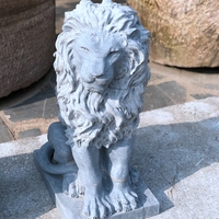 Statue de lion en pierre naturelle sculptée, marbre noir, pierre calcaire bleue, pour extérieur