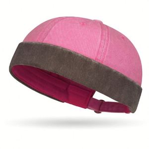 Casquette rétro sans visière en coton lavé avec revers roulé, style marin, cadeau promotionnel - Product Image 2
