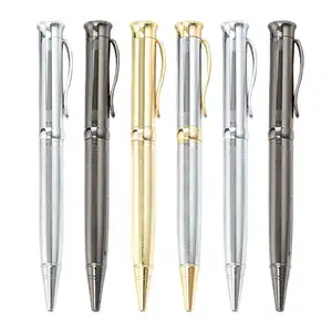 2020 Free sample fashion gift stock metal ballpoint pen promotional top gear metal ballpoint pen with custom logo