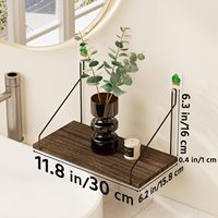 Ensemble d'étagères flottantes modernes en bois massif - 3 pièces - Décoration pour salon, salle de bain, cuisine - Installation facile sans perçage