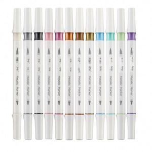 Juego de Marcadores de Contorno de 24 Colores, Rotulador Metálico de Doble Cara, Logotipo Personalizado, Tinta Permanente, Puntas de 1 mm/3 mm para Vidrio y Papel - Product Image 1