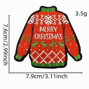 Ensemble avec Père Noël, flocons de neige, sapins de Noël et cannes en sucre, parfait pour les travaux manuels et projets de bricolage de Noël, patch brodé de Noël - Product Image 5