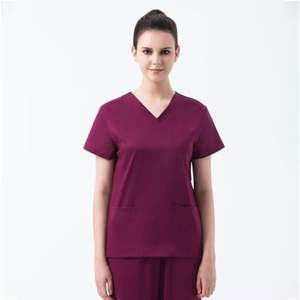 Set Top da <span class=keywords><strong>donna</strong></span> con scollo a V e pantaloni Cargo Multi-taschino abbigliamento da lavoro elasticizzato per infermieri e medici - Product Image 4