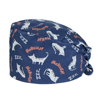 Casquette chirurgicale unisexe en coton pur tissé, motif imprimé blanc, accessoires pour infirmières, fourniture ODM Chine, salle d'opération, cuisine, dentisterie