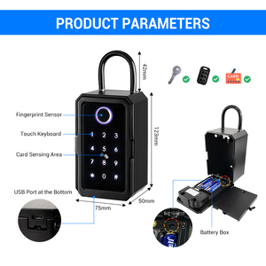 Ngoài trời không thấm nước vân tay chống trộm an ninh bưu kiện mã tuya ttlock Wifi hẹn giờ Key Locker hộp khóa hộp cho các phím - Product Image 4
