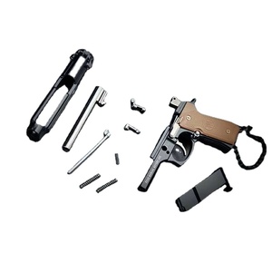NUOVO 2024 Portachiavi Mini Pistola Blnieece Beretta 92F in Scala 1/3 in Lega Metallica con Stampa a Rotocalco Marrone/Arancione - Product Image 1