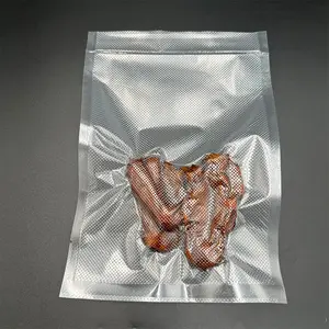 Aangepaste Biologisch Afbreekbare Transparante Vacuüm Seal Vlees Verpakking Plastic Nylon Voedsel Opslag Sealer Pack Retort Pouch Vacuüm Zak
