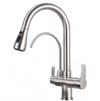 Robinet de cuisine IProSan en alliage de zinc trois-en-un, eau chaude et froide