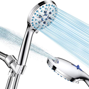 Multi-Functional 8 Mode Spray Settings High <b>Pressure</b> Powerful Handheld <b>Shower</b> <b>Head</b> ABS+Chrome Plate Silver/Black Colorful Medium - Product Image 1