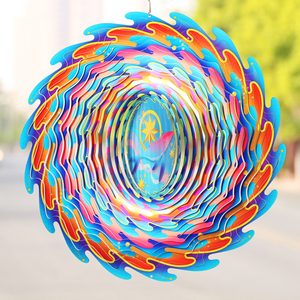 Multicolor Gradient 3D Rotating Metal Outdoor <b>Garden</b> Yard Decoration - Product Image 2