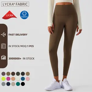 In Voorraad Vrouwen Anti Curling Gym Workout Legging Hoge Taille No T-Line Yogabroek