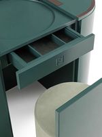 Table de maquillage moderne de luxe minimaliste italienne vert émeraude avec porte pliante pour chambre à coucher, table de maquillage haut de gamme