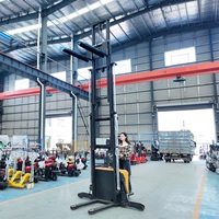 Gerbeur électrique 2000 kg avec pieds de soutien, transpalette gerbeur autoporté, levée 4m 5m, batterie 48V, pour usine et entrepôt, certifié CE