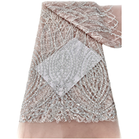 NI.AI Nouveau design de luxe, tissu brodé de sequins et de perles, style ligne, pour robe de mariée ou de soirée