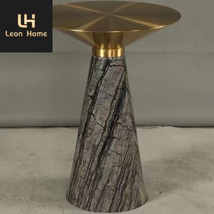 Mesa Auxiliar de Estilo Nórdico de Alta Calidad para el Hogar, Base de Mármol, Acero Inoxidable, Tapa Dorada, Mesa de <span class=keywords><strong>Centro</strong></span> para Café - Product Image 3
