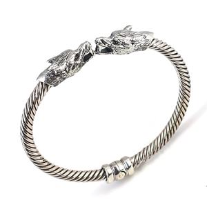 Wolf Head Twisted <b>Mens</b> <b>Bracelet</b> Romantic Spring Clasp Handmade Turkish Jewelry - Product Image 1