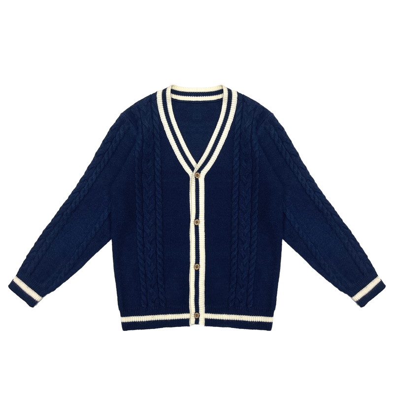 Custom Boys Cable Knit Cardigan Soft