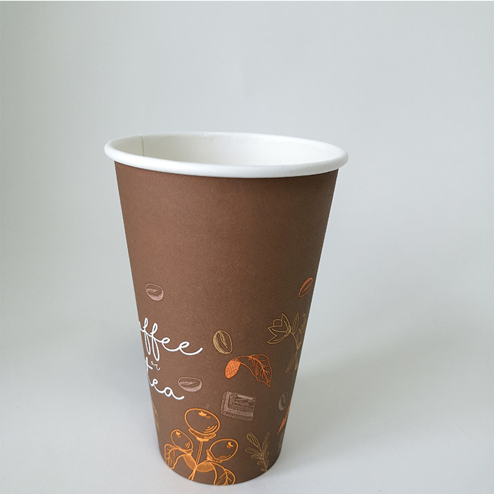 High Quality Packaging Paper Coffee Cups with Lid Single Wall Paper Cups Take Away Paper Cup for Hot Drinks