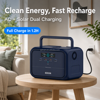 Estación de Energía Solar Portátil de 300W con Inversor de Onda Sinusoidal Pura y Batería LiFePO4 para Camping y Emergencias