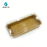 Boîte d'emballage alimentaire jetable carrée en papier kraft gaufré pour pâtisseries, desserts, gâteaux tiramisu, sushis, plats à emporter et nouilles