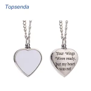 Colgante de Metal con forma de corazón, urna personalizable de color blanco, para cenizas