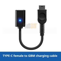 Kabel Pengisi Daya Tideseer Type-C Female ke GBM Hitam 10cm Bahan PVC untuk Pemain Video Game