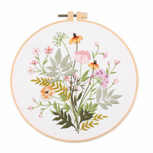 Kit Ponto Cruz Estampado Ponto Cruz Diy conjunto Bordado Starter Kit Conjunto Com Flores Plantas Padrão - Product Image 3