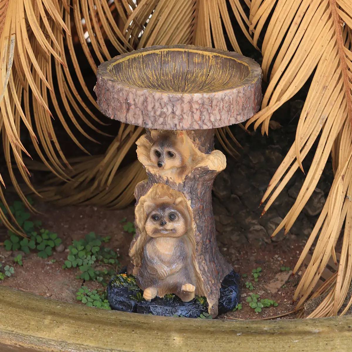 Mangeoire à oiseaux en résine pour petits animaux de jardin bain de colibri décoration extérieure ornements sculpture résine artisanat