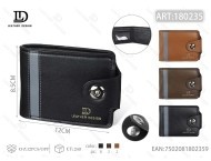 Portafoglio da uomo con chiusura a bottone singolo, 5 pollici, in pelle PU, porta carte di credito, set con confezione regalo - Product Image 1