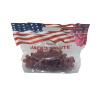 Sac en plastique pour raisins frais avec fermeture éclair, impression personnalisée, sac en plastique avec poignée